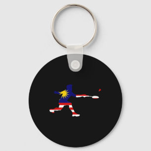 Porte-clés Badminton Drapeau Malaisien Raquette Volant Hommes