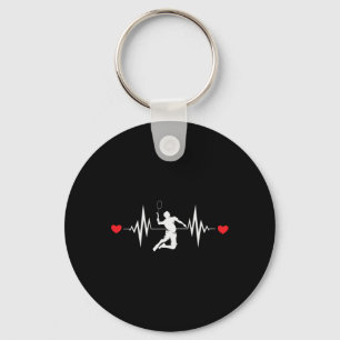 Porte-clés Badminton Lovers Heartbeat