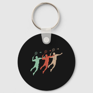 Porte-clés Badminton Player Retro Smash Shuttle Vintage Badmi