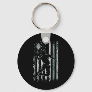 Porte-clés Badminton Retro Usa Drapeau Navette 4 juillet Badm