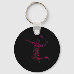 Porte-clés Badminton Womens Squash Shuttle Joueuse Badminton