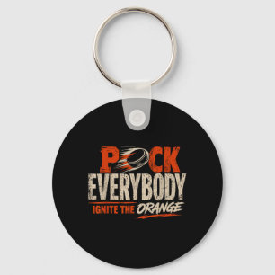 Porte-clés Bagarreur de hockey orange 1