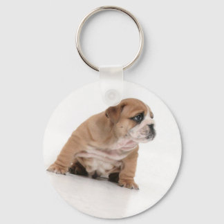 Porte-clés Bague à clé de chiot bulldog mignonne