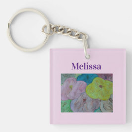 Porte-clés Bague à clé personnalisée Abstraite Florale été