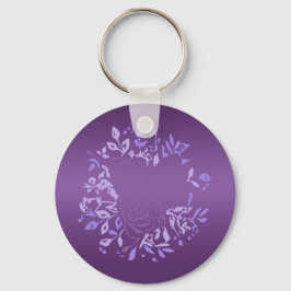 Porte-clés Bague à clé ronde violette Rose