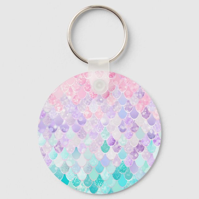 Porte-clés Bague Clé Fille Maillée, Rose, Violet, Turquoise (Recto)