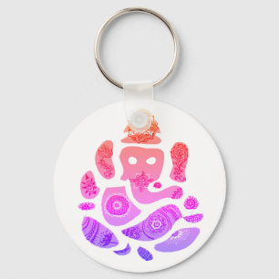 Porte-clés Bague de clé d'art colorée Ganesh