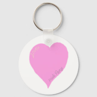 Porte-clés Bague de clé de coeur d'amour rose