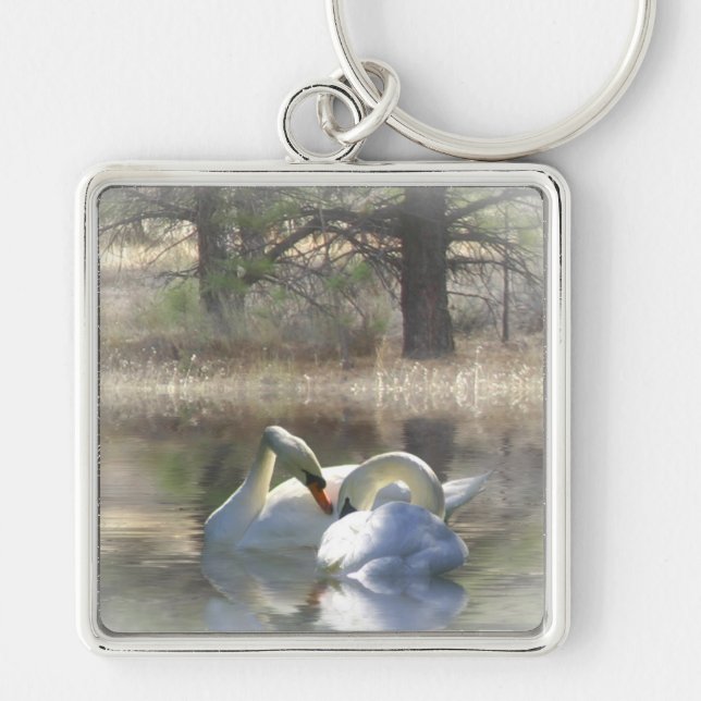 Porte-clés Bague de clé de cygne vraiment jolie (Devant)