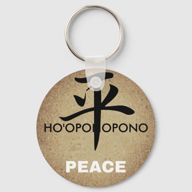 Porte-clés Bague de clé de paix Ho'oponopono (Recto)