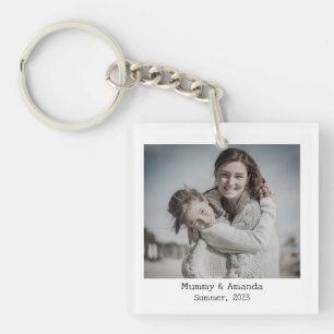 Porte-clés Bague de touche Collage photo et texte personnalis