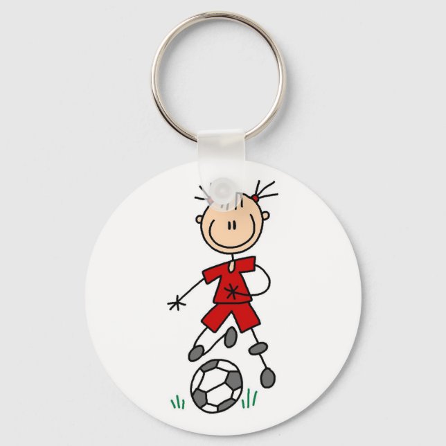 Porte-clés Baguette Rouge Uniforme Figure Soccer Joueur Cadea (Recto)
