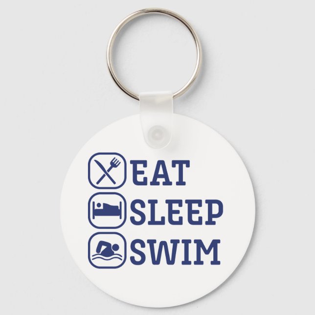 Porte-clés Baignade amusante Manger Sleep Swim (Recto)