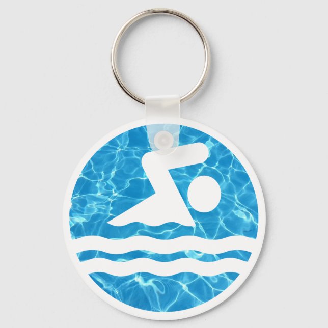Porte-clés Baignade et plongée Piscine d'eau nage Icône nager (Recto)