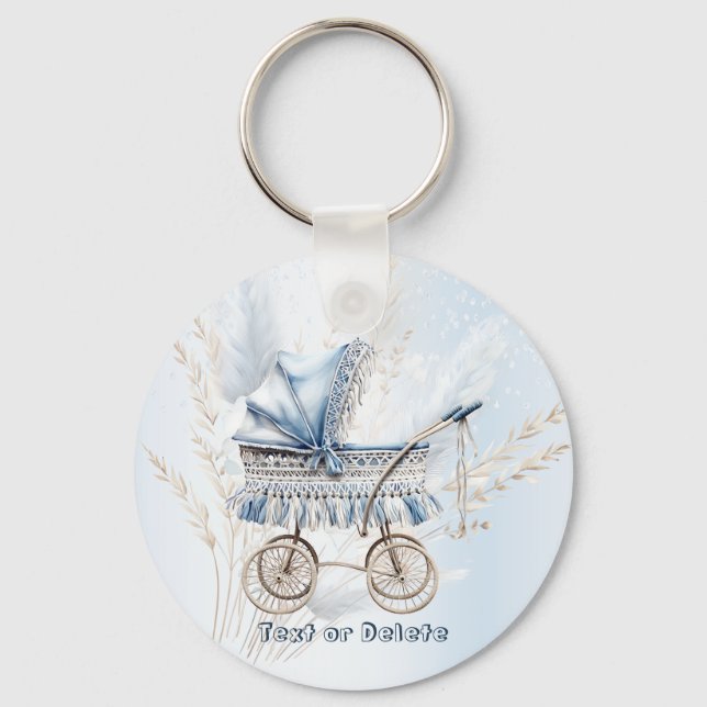 Porte-clés Baignoire Bleue Bleu Flore Belle (Recto)