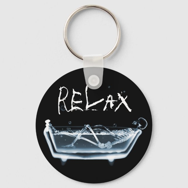 PORTE-CLÉS BAIGNOIRE SKELETON DE VISION X RAY - BLEU (Recto)