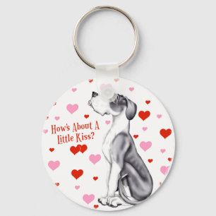 Porte-clés Baiser d'UC de manteau de great dane