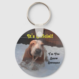 Porte-clés Balayeur de neige Basset Hound