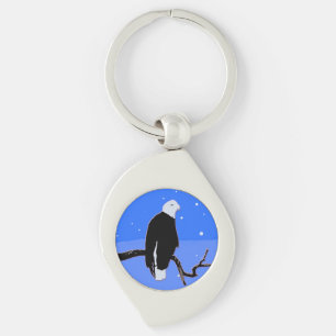 Porte-clés Bald Eagle en hiver - Art original de la faune
