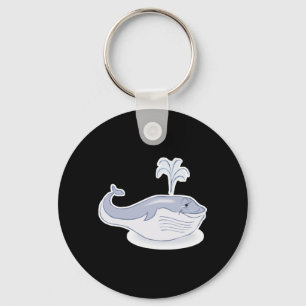 Porte-clés baleine bleue heureuse