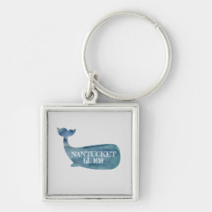 Porte-clés Baleine Nantucket Island Établi Bouton Porte - clé