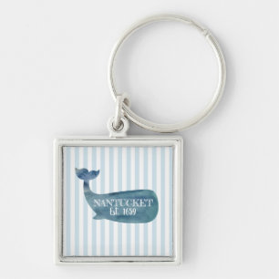 Porte-clés Baleine Nantucket Island Établi Bouton Porte - clé