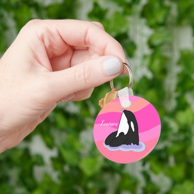 Porte-clés Baleine tueuse Orca personnalisée (main)