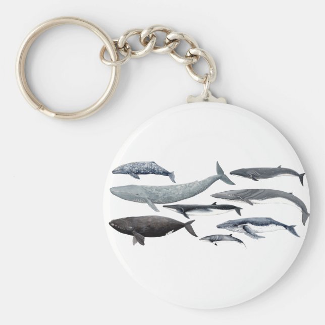 Porte-clés Baleines et baleines noires (Devant)