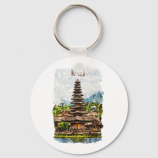 Porte-clés Bali Indonésie Ulun Danu Beratan Temple Porte - cl (Recto)