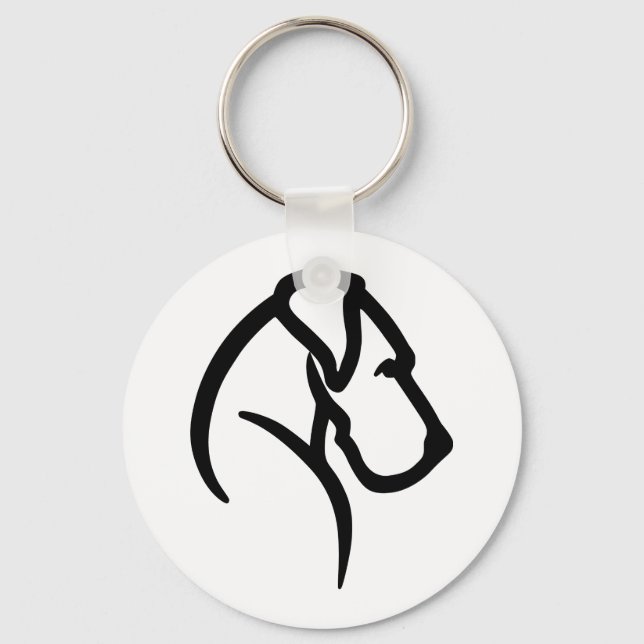 Porte-clés Balise de animal de compagnie Great Dane Head (Recto)