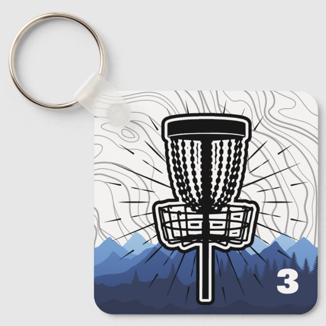Porte-clés Balise de sac de golf sur disque personnalisable (Recto)