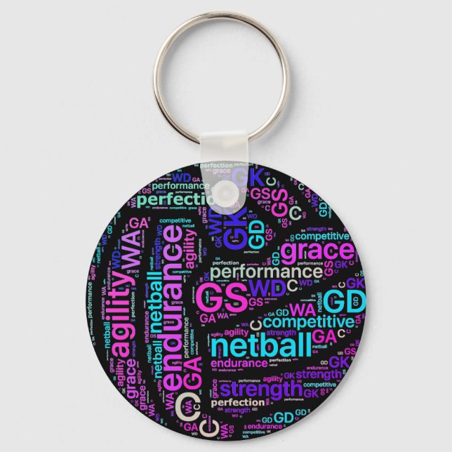 Porte-clés Ball Design Inspiration Netball (Recto)