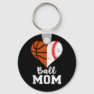 Porte-clés Ball Maman Coeur Amusant Baseball Basketball Maman