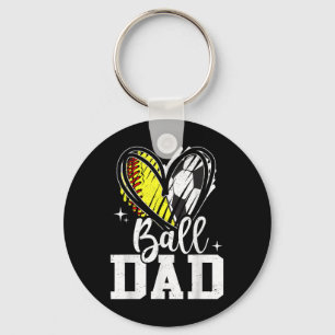 Porte-clés Ball Papa Softball Soccer Ball Papa Des Deux