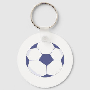 Porte-clés Balle de football - Bleu et Blanc
