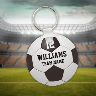 Porte-clés Balle de football personnalisée avec nom et numéro