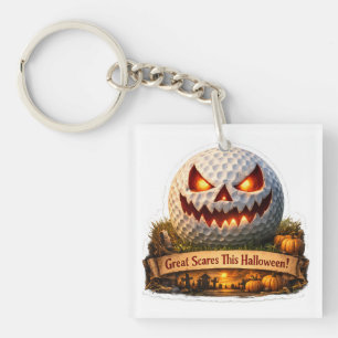 Porte-clés balle de golf drôle d'Halloween