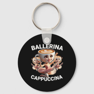Porte-clés Ballerina Cappuccina italien Brainrot Meme Drôle 