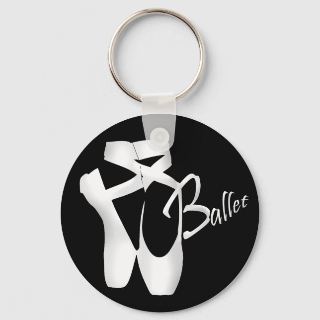 Porte-clés Ballet Ballerina White Pointe Chaussures Basic (Recto)