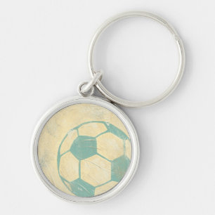 Porte-clés Ballon de football bleu en pastel par Chariklia
