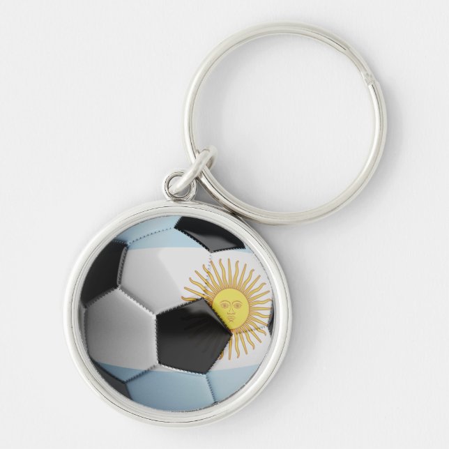 Porte-clés Ballon de football de drapeau de l'Argentine (Devant)