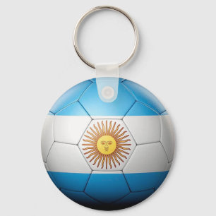 Porte-clés Ballon de football de drapeau de l'Argentine