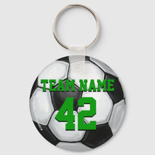 Porte-clés Ballon de football de nom et de nombre d'équipe