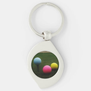Porte-clés Ballons de golf JAUNE, ROSE ET BLEU
