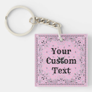 Porte-clés Bandana rose Paisley Ouest