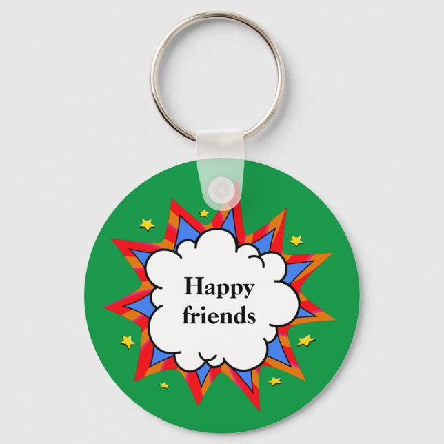 Porte-clés Bande dessinée de bons amis (Recto)