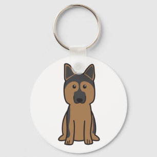 Porte-clés Bande dessinée de chien de berger allemand