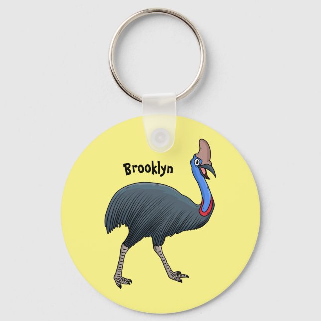 Porte-clés Bande dessinée d'oiseau joyeux (Recto)