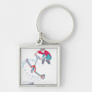 Porte-clés bande dessinée micro de tour de microscooter de