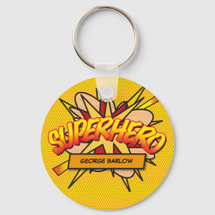 Porte-clés Bande dessinée personnalisée Art Pop SUPERHÉROS